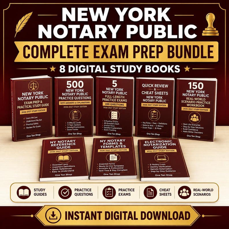 New York Notary Exam Prep Bundle