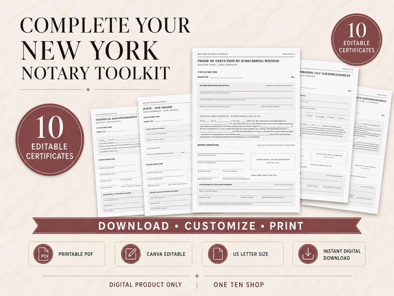 New York Notary Certificate Templates